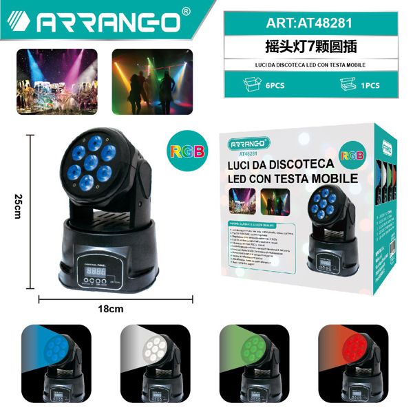 LUCI DA DISCOTECA LED CON TESTA MOBILE
